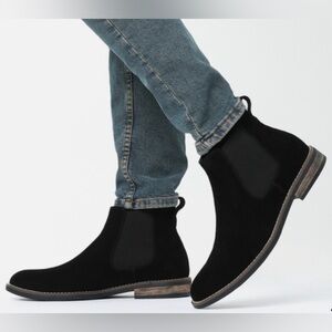 NWT Bruno Marc Black Suede Chelsea Boots Size 9.5